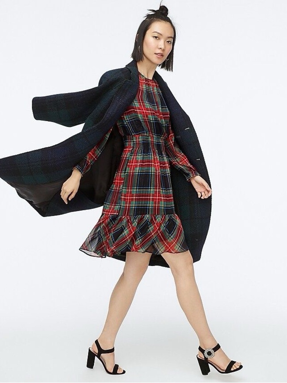 J.CREW | Cinched Waist Stewart Tartan Plaid Dress